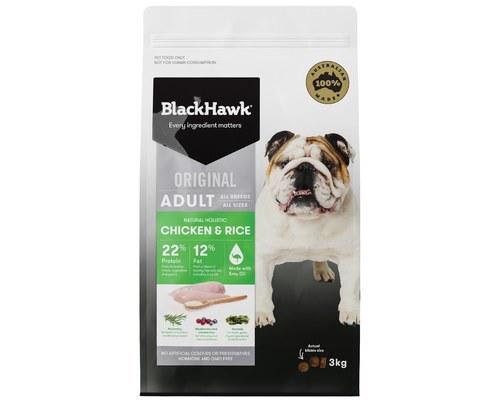 Black Hawk Original Adult Chicken & Rice Dry Dog Food (3kg Bag)
